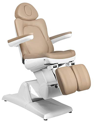 Activeshop Azzurro 870S Pedi Kosmetikliege Massageliege Massagetisch Massagestuhl Cappuccino bis 200 kg belastbar Premium-PU-Leder mit 3 motoren 186 x 81 x (62-106) cm (L x W x H)