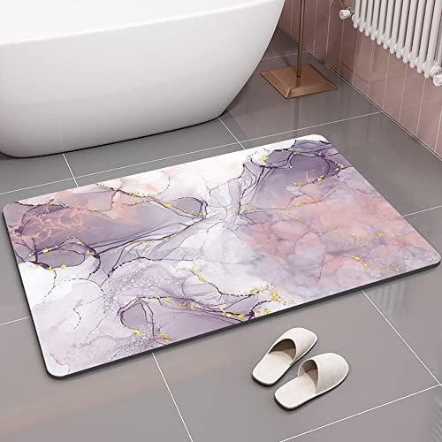 Tappeto Bagno Diatomite,Tappeto Bagno Antiscivolo, Tappetino da Bagno Morbido Tappeto Magico Bagno Super Assorbente Tappetino da Cucina Antiscivolo con Fondo in Gomma H,19.6 * 31.4in