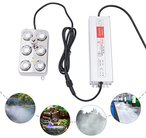 YIYIBYUS Ultrasonic Mist Maker 6 Head Mister Foggers Rockery Pool Water Landscape Atomizing Board Fog Machine Water Fountain Pond Aquarium Square Atomizer Air Humidifier