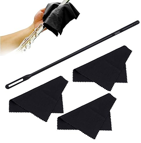Kit Limpieza Flauta, Varilla Limpieza Flauta, Limpiador de Flautas, 3 Piezas Paño de Limpieza Flauta, Kit de Limpieza Flauta Travesera, Varilla de Limpieza de Flauta, para Pulir Cuidado Interior
