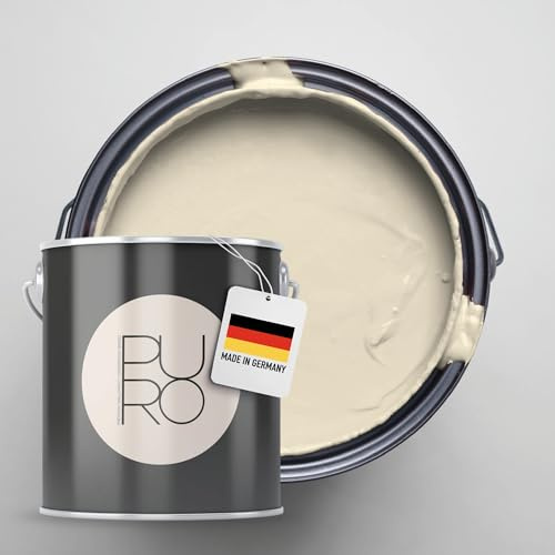 Livingwalls PURO Premium Wandfarbe c7023 - Malerfarbe für Wohnräume und Arbeitszimmer mit sehr hoher Deckkraft - matte hochwertige in Creme - 2,5l