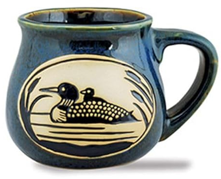 Cape Shore Bean Pot Coffee Tea Mug Cup, Loon Gifts for Birthday Christmas, 16 Oz