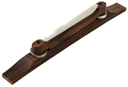 Guitar Rosewood Bridge with Bone Saddle Mandolin Bridge, Adjustable Rosewood Mandolin String Height Bridge Musical Instrument Accessory