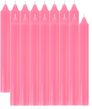 Stabkerzen Neon Pink, Leuchterkerzen 16 Stück Ohne Duft Länge 17 cm