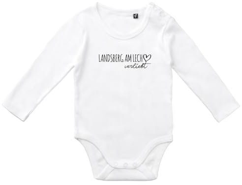 Huuraa Unisex Strampler Landsberg am Lech verliebt Geschenk Größe 68 White Bio Baumwolle Fairtrade Landsberg am Lech Souvenir