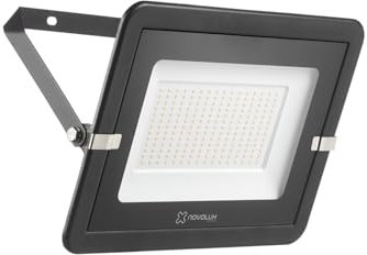 DOPO LIGHTING KERO - Proyector de pared para exteriores, ideal para la iluminación de grandes superficies exteriores, LED SMD AC 150 W, color negro, temperatura de color 3000 K, 120°, IP65