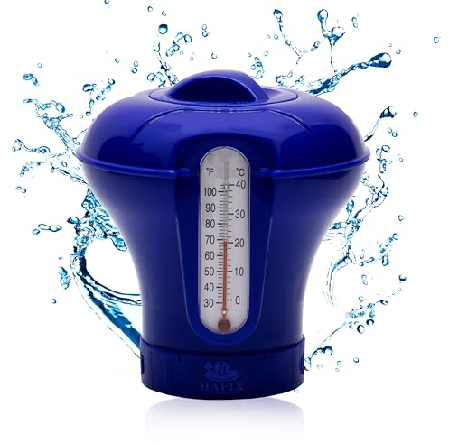 HAFIX Pool-Dosierschwimmer mit Thermometer für Chlortabletten bis 200 g