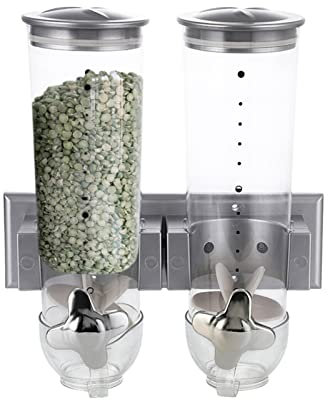 Wall Mounted Cereal Dispenser - Triple Dry Food Cereal Container, Triple Dry Food Dispenser | Multifunctional Storage Container For