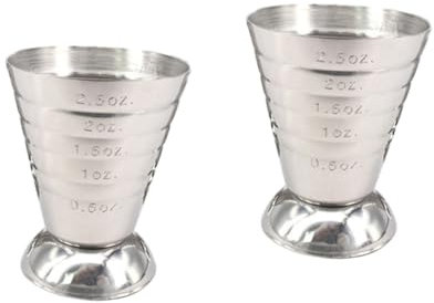 PRETYZOOM 2 Piezas vaso medidor barra de jigger barra jigger de onzas taza de tiro de medición Silver