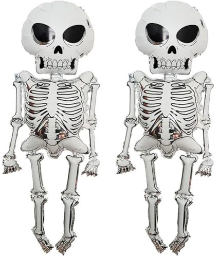 2 Stück Skelett-schlauchboote, Riesige Halloween-Skelett-aluminiumfolien-Ballon-Dekorationen, Skelett-dekorzubehör Für Drinnen Und Draußen