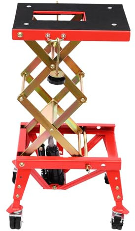 Hydraulische Motorrad Hebebühne 160kg, höhenverstellbar 350-800mm Scherenhebebühne mit Rollen, für Autoreparatur & Motorradwerkstätte
