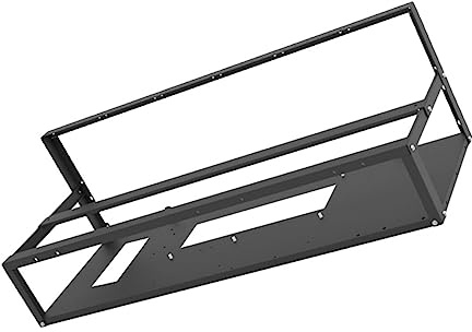 Soporte Metálico para Tarjetas Gráficas de Acero Negro, 12 Tarjetas | Separación 61mm, 1 Juego, Admite 2 Fuentes Atx, Ssdx2, Hddx2 y 6 Ventiladores de 12cm