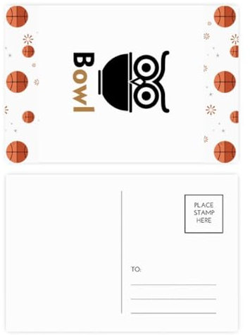 Schüssel Reis Eule Kombination Englisch Basketball Postkarten-Set Dankeskarte Mailing Seite 20 Stück