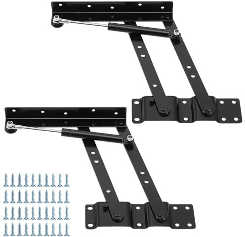 CHUENKUK 2 Stück Lift Up Scharnier, Hebemechanismus für Couchtisch, Klapp Möbelscharnierfeder Couchtisch Scharnier für Hardware Möbel Tisch