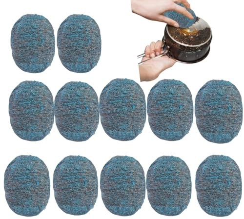 Jex 12 Soap Scouring Pads | Magic Sponge Steel Wool Magic Eraser for Cleaning Dishes and Pans | Intensive Cleaning