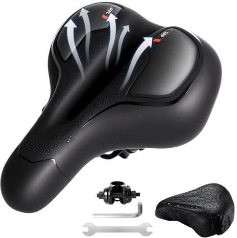 Selle de Velo Ultra Confortable, Selle Vélo Gel Ergonomique, Selles de vélo en Mousse à Mémoire de Forme Souple, Selles vélos pour Homme Femme VTT Vélos/Velo Electrique/Vélo de Route