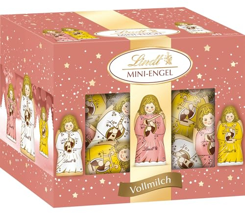 Lindt Schokolade | Mini Engel Box | 200g | 20 Mini-Engel aus feinster Alpenvollmilch-Schokolade | festliches Schokoladen-Geschenk zu Weihnachten für die ganze Familie