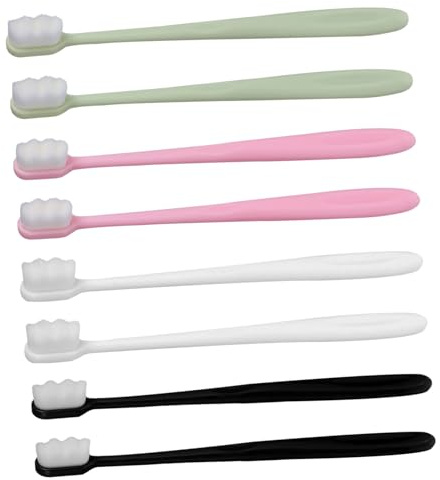 FRCOLOR 8 Stück Mikro Nano Handzahnbürste aus Kunststoff für Erwachsene und Wöchnerinnen Weich zur Sanften Zahnreinigung und Reinigung der Zahnzwischenräume