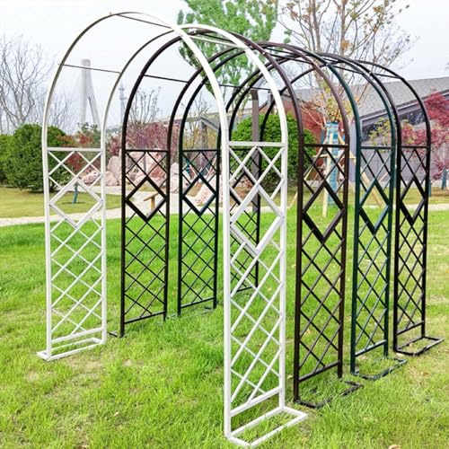 Generisch Rosenbogen aus Metall Rankgitter Gartenbogen für Rosen & Kletterpflanzen, 140cm 160cm 180cm 200cm 220cm 240cm 260cm 280cm 300cm 320cm 340cm 360cm 380cm(Schwarz,W240 X H230cm)