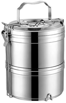 Fiambrera de acero inoxidable con 2 rejillas, contenedor térmico, termo for alimentos, caja bento portátil, contenedor de alimentos de boca ancha, contenedor térmico de acero inoxidable 304 for alimen