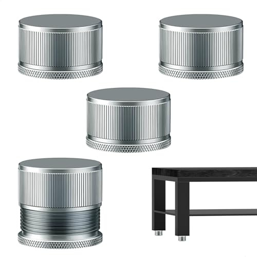 xyuayamz Verstellbare Möbelfüße, Füße für Möbel, Selbstklebend Stellfüße, Küchenfüße Verstellbare Höhe 2,3-3,9 cm, Metallfüße für Möbel Geeignet für Tische, Schränke, Waschmaschinen, 4 Stück, Grau