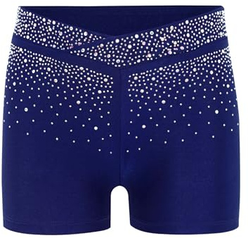 Miaeowve Barnshorts, flickor, strass, glitter, gymnastik, dansbyxor, hög midja, korta byxor, leggings, hot pants, konkurrens, danskläder för 5–16 år