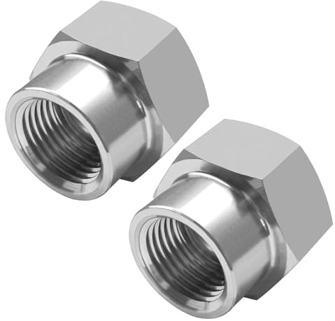 QZKJQDD 2 Pcs 3/4 Female to 1/2 Female BSP, Stainless Steel Hex Nipple, 3/4 x 1/2 BSP Female Reducer Adapter, for Water, Gas, Oil, and Fuel Applications Pipe Connecting Conversion