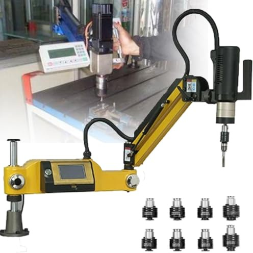 Filettatrice M3-M16, braccio filettatore 360 ​​gradi, set di filettatrici ad aria con 8 pinze Filettatrice verticale Filettatrici elettriche portatili