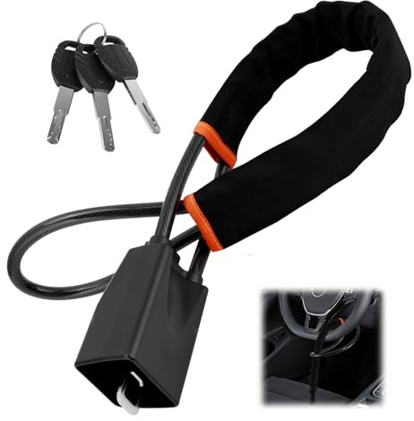 Steering Wheel Lock,Car Steering Wheel Locks,Heavy Duty Universal Steering Locks High Visibility Car Lock Anti-Theft Device,Car Lock Steering Wheel with 3 Keys,Steering Locks for My Car (Black)