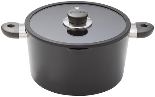Judge Vista Ceramic 24cm Casserole – 4L, Aluminium Base with Non-Stick Ceramic Coating, Stay Cool Handles, Induction Suitable, Dishwasher Safe