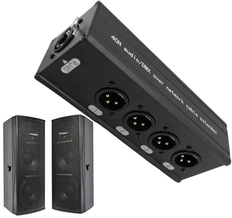 Niesel Boîte De Diviseur De Câbles 4 | D'aluminium Ordinateur Haute Vitesse,RJ45 Boîte Transmission Haute Vitesse,Pour Scène Son Guitare Moniteur Projecteur Ordinateur Portable Tablette