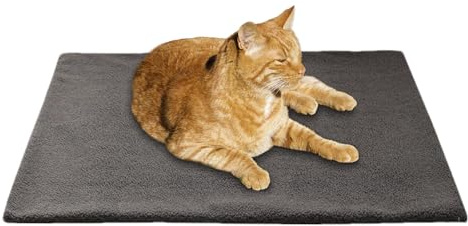 Selbstwärmendes Katzenbett zum Ausruhen – abnehmbare Haustiermatte aus Lammwolle bietet zusätzlichen thermischen Komfort, Plüschkissen für Hunde und Katzen im Herbst und Winter, weiche, rutschfeste