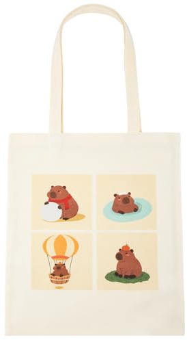SHINARA Capybara Geschenke Jutebeutel – Lustige Stofftasche mit Capybara Motiv & Spruch – Einkaufstasche Damen – Süße Baumwolltasche für Alltag, Freizeit & Tierliebhaber