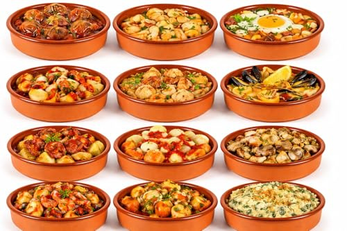 Cazuela RUSTICA de Barro Estilo Tradicional, Terracota, 16 cm, Pack de 12 Unidades