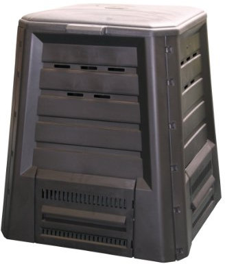 KHW | Komposter ohne Boden | 340 l | witterungsbeständig | klappbarer Deckel | Schnellkomposter für den Garten | 100% recyceltes Polyprophylen | Made in Germany