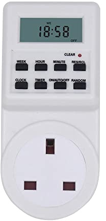 Schallen Home Electric Digital Security Timer Plug in Socket Programmable Switch Timer with with 10 ON-OFF Programs, 12/24 Hour Setting & Auto Recharge (Pack of 1)