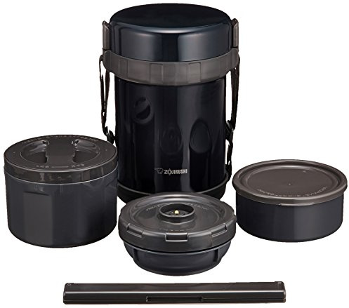 ZOJIRUSHI SL-GG18-BD stainless steel food containers, navy/black