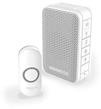 Honeywell Home DC313N Series 3 Portable, Wireless LED Doorbell Chime with Push Button (White)