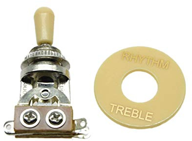 Dopro LP Guitar 3 Way Toggle Switch Chrome with Cream Tip and RHYTHM TREBLE Plate for Les Paul