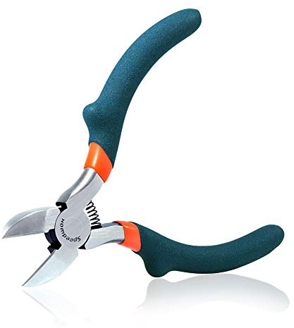 SPEEDWOX Mini Diagonal Pliers Thin Precision Wire Cutters 4-1/2 Inch Convex Shoulder Small Plastic Nippers Micro Side Cutter Side Cutting Fine Plier Jewelry Making Professional Beading Hobby Craft