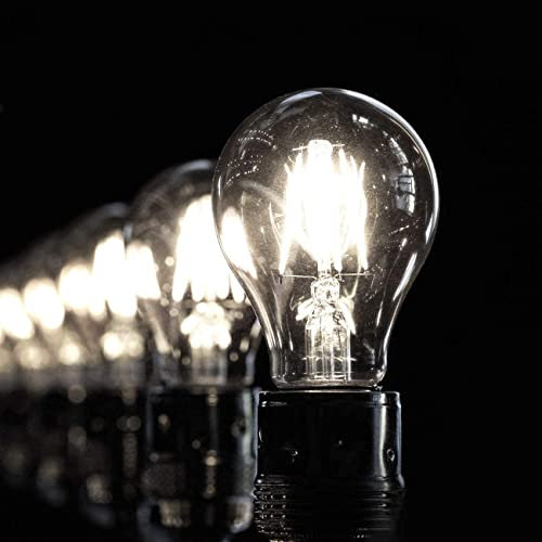LVWIT 6.5W E27 Filament LED Glühfaden A60, 6500K Kaltweiß, Ersatz für 60W Glühlampe, ultrahell 806 lm, nicht dimmbar, Rustikalampe in Kolbenform, Filamentstil klar