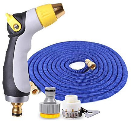 AOHMG Tuyau Jardin RéTractable, Tissu Ultra résistant 3/4 1/2 Flexible Tuyau d'eau, pour Irrigation et Nettoyage du Jardin,24Feet