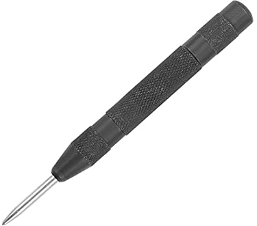 uxcell Automatic Center Punch HSS Adjustable Spring Loaded Drill Tools Black