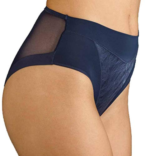 Selene, Braga de Mujer Cintura Alta Ligeramente Contenedora, Braguita Efecto Moldeador con Transparencias, Colección Violeta