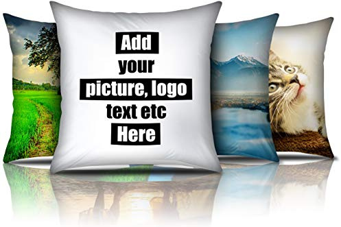 SAMAR Personalised Cushion Cover - Add Your Text, Picture, Design on Pillow 41x41cm, Machine washable and iron, One side print, Gift idea for Birthday, Wedding and Special Moments