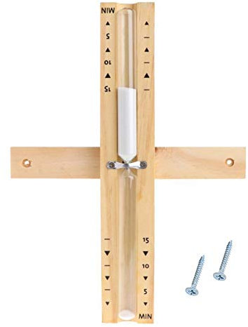 XLKJ Sauna Sanduhr aus Holz, Saunauhr Wanduhr Rotating Sauna Sand Timer 15 Minuten