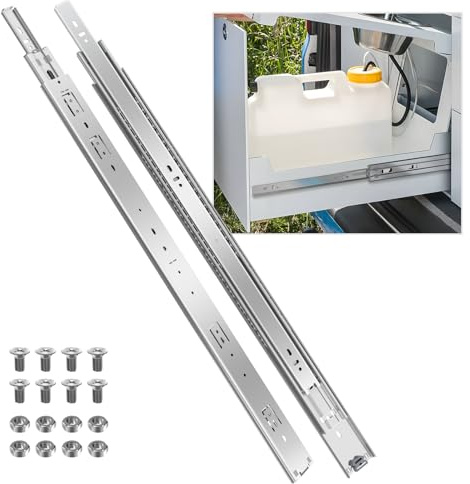 SHUHANG Schubladenschienen 68 kg Tragfähigkeit mit kugelgelagerten schubladenauszug Vollauszug 300 350 400 450 500 550 600 650 700 750 800 850 900 950 1000 mm, Seitenmontage 1 Paar
