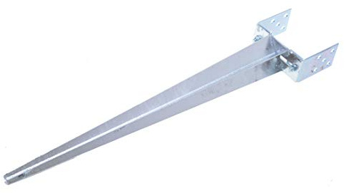 Aqbau Verstellbarer Pfostenträger 0-160 mm (750 mm) – Schwerlast Einschlagbodenhülse feuerverzinkt für große Holzpfosten, XXL Einschlaghülse, Pfostenanker