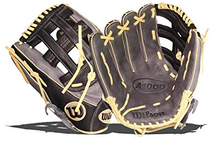 Wilson Sporting Goods Herren A1000 1750 (of) Baseball-Handschuh, Grey/Black/Blonde, 12.5