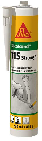 SIKA - Sättlim med hög initial hållfasthet - SikaBond-115 Strong Fix vit - Montagelim för inomhusbruk - Fäster på många material - Vattenburet - Snabbtorkande - 290 ml